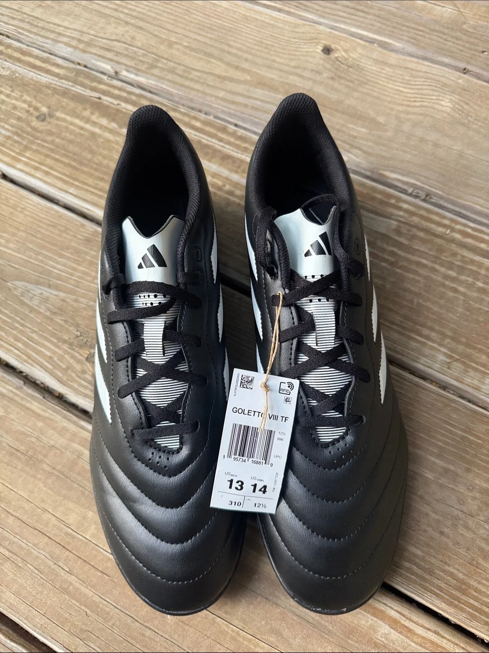 Adidas Black & White Turf Soccer Shoes Goletto Style men’s size 13